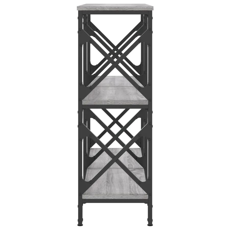 Table console sonoma gris 100x28x80,5 cm bois d'ingénierie - 5
