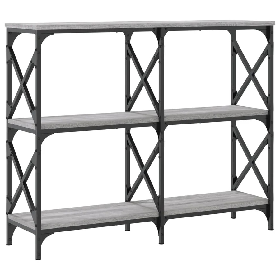 Table console sonoma gris 100x28x80,5 cm bois d'ingénierie - 6