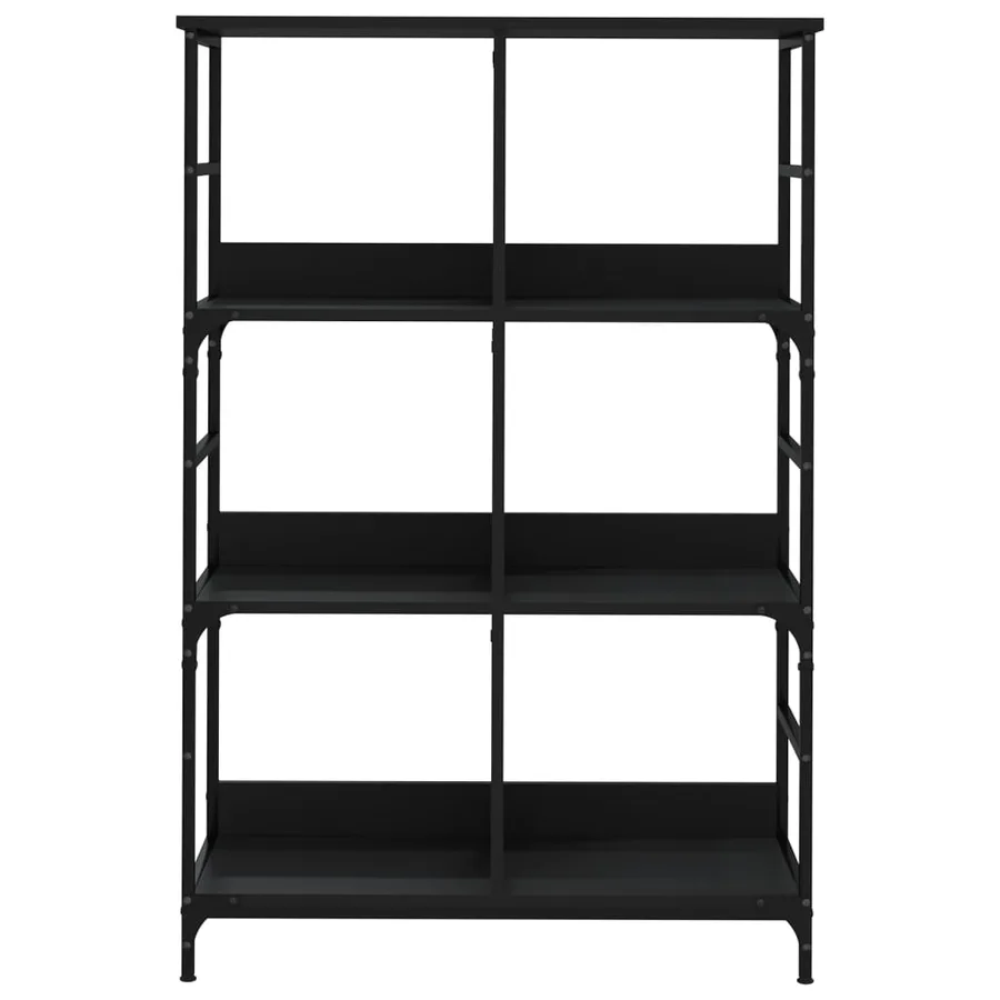 Bibliothèque noir 78,5x33x117,5 cm bois d'ingénierie - 4