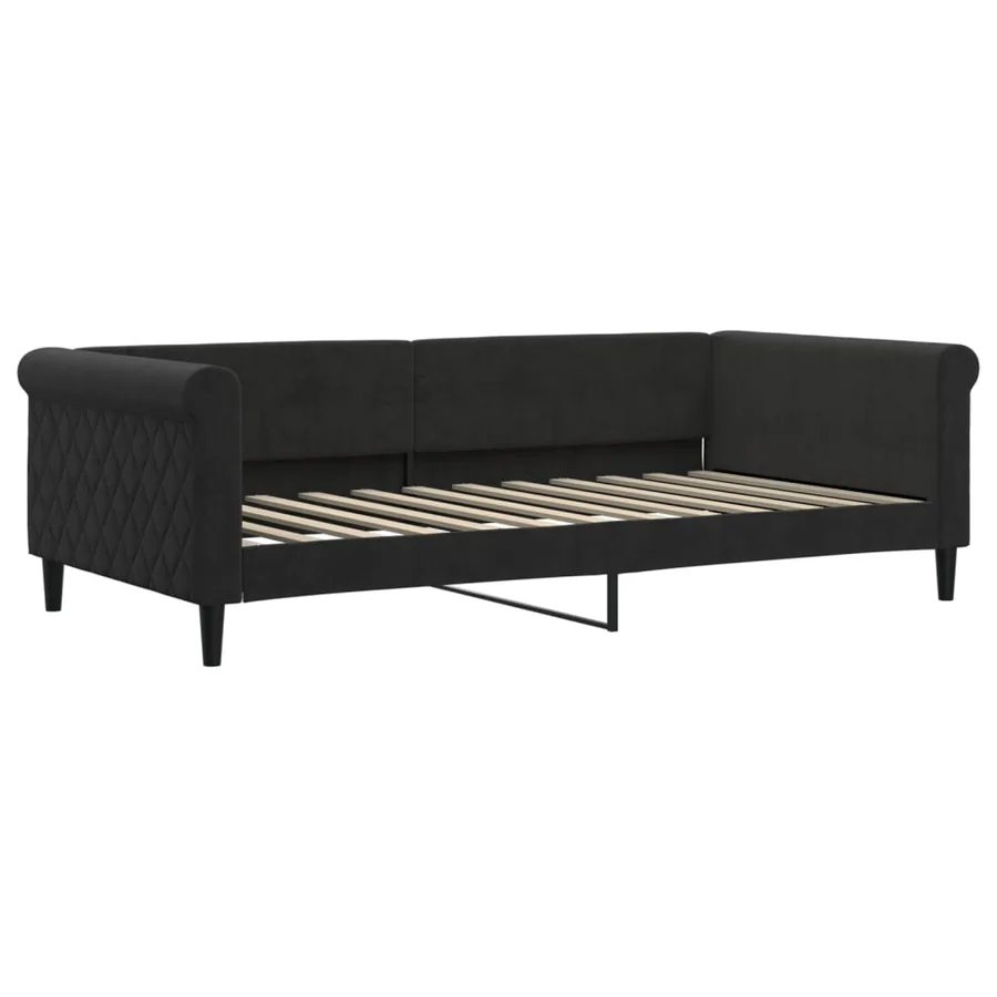 Lit de repos sans matelas noir 100x200 cm velours - 2