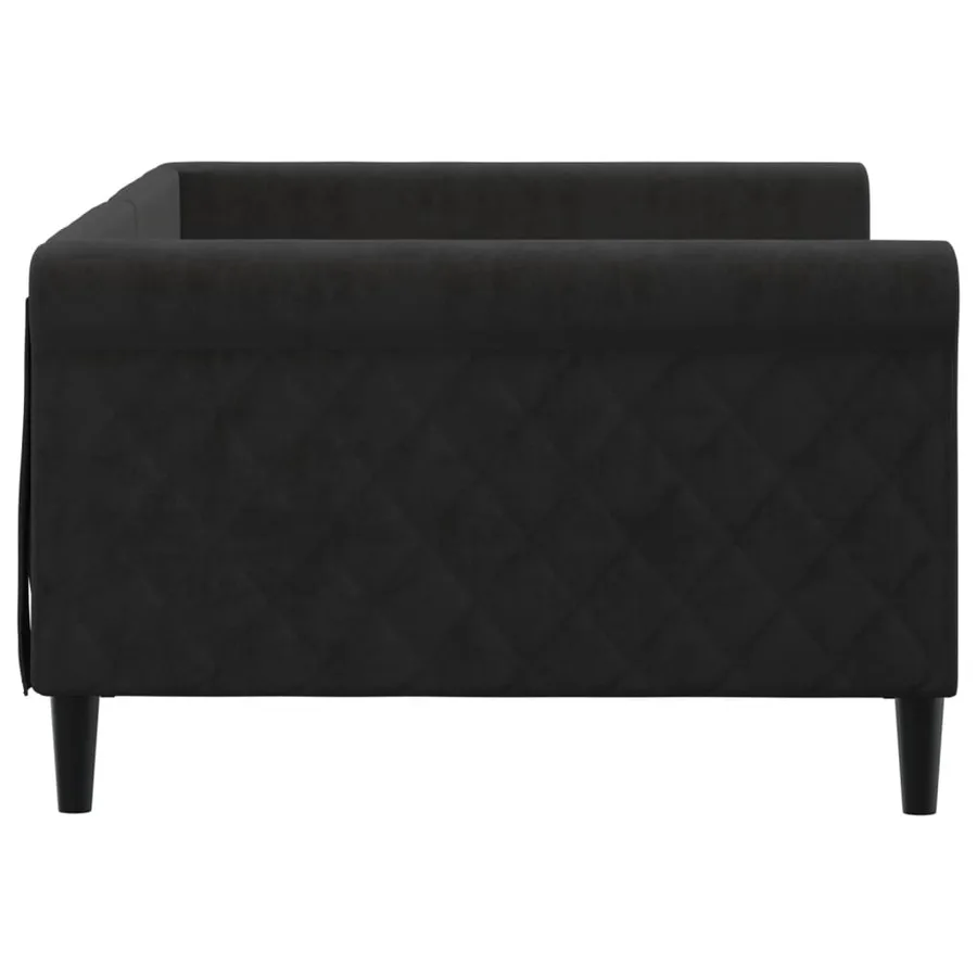 Lit de repos sans matelas noir 100x200 cm velours - 4