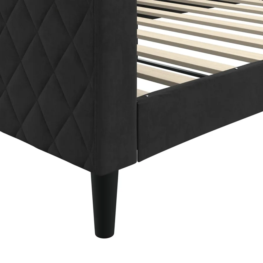 Lit de repos sans matelas noir 100x200 cm velours - 6