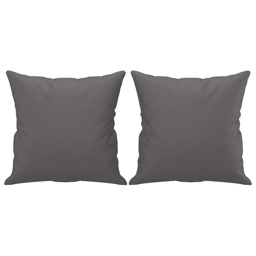Ensemble de canapés 4 pcs avec coussins gris similicuir - 7