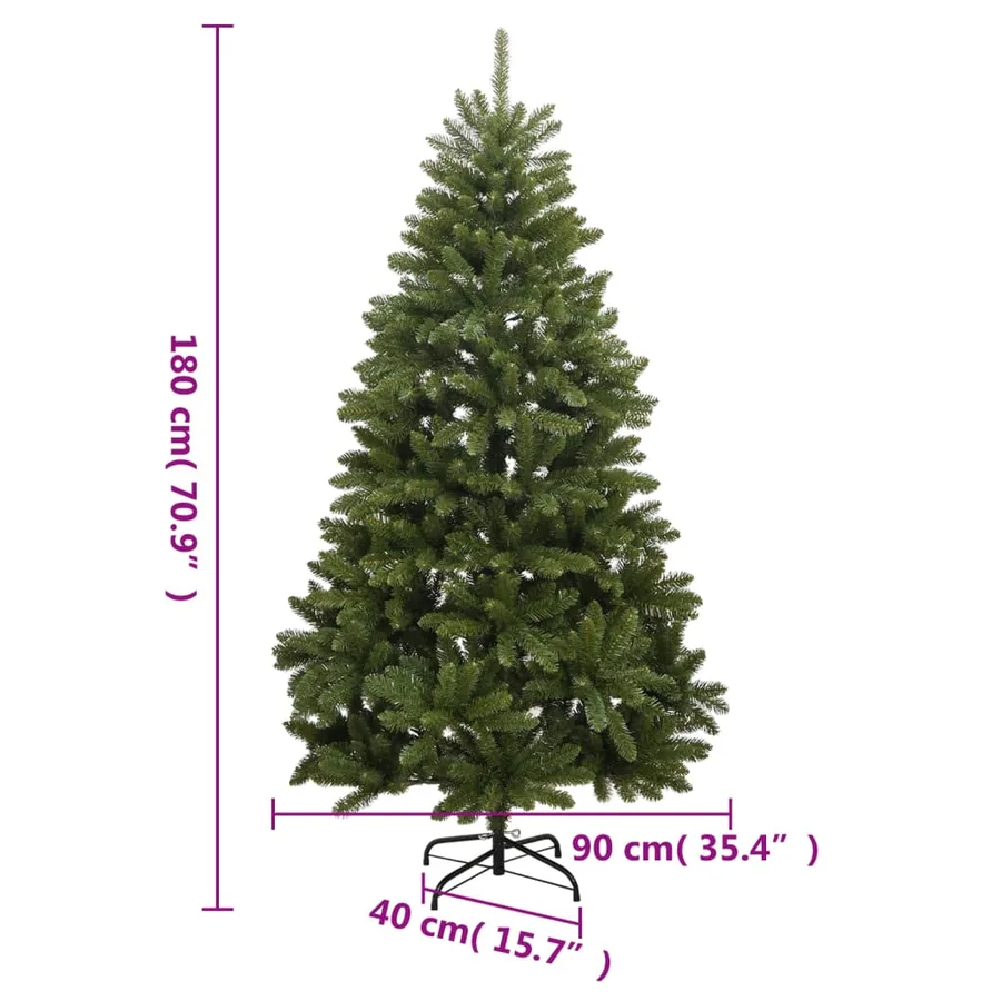 Sapin de Noël artificiel à charnières avec support vert 180 cm - 8