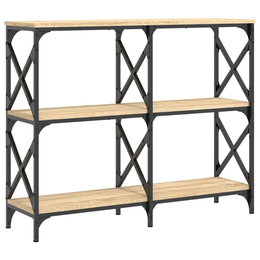 Table console chêne sonoma 100x28x80,5 cm bois d'ingénierie - 2