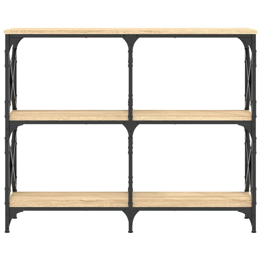Table console chêne sonoma 100x28x80,5 cm bois d'ingénierie - 4
