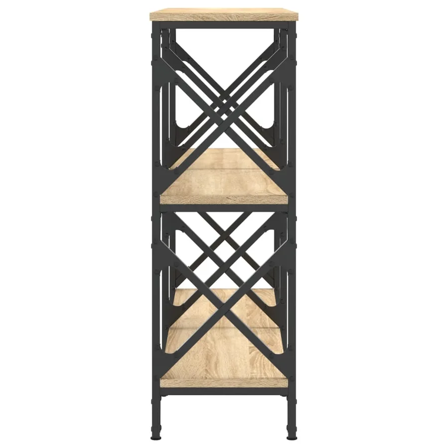 Table console chêne sonoma 100x28x80,5 cm bois d'ingénierie - 5