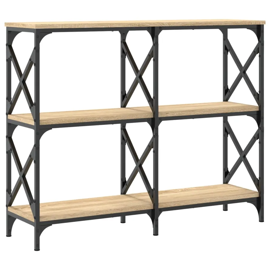 Table console chêne sonoma 100x28x80,5 cm bois d'ingénierie - 6