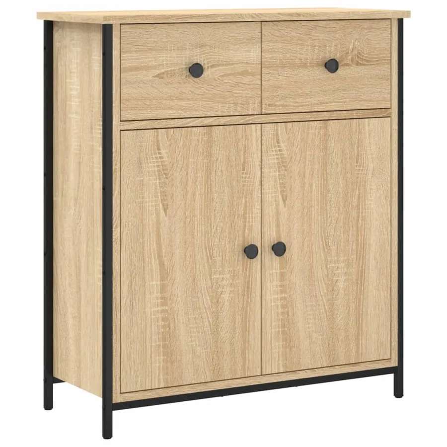 Buffet chêne sonoma 70x30x80 cm bois d'ingénierie - 2