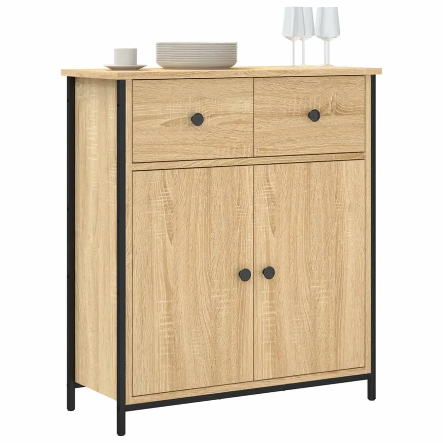Buffet chêne sonoma 70x30x80 cm bois d'ingénierie - 3