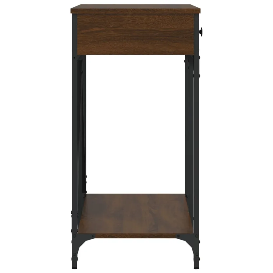 Table console chêne marron 100x39x78,5 cm bois d'ingénierie - 7