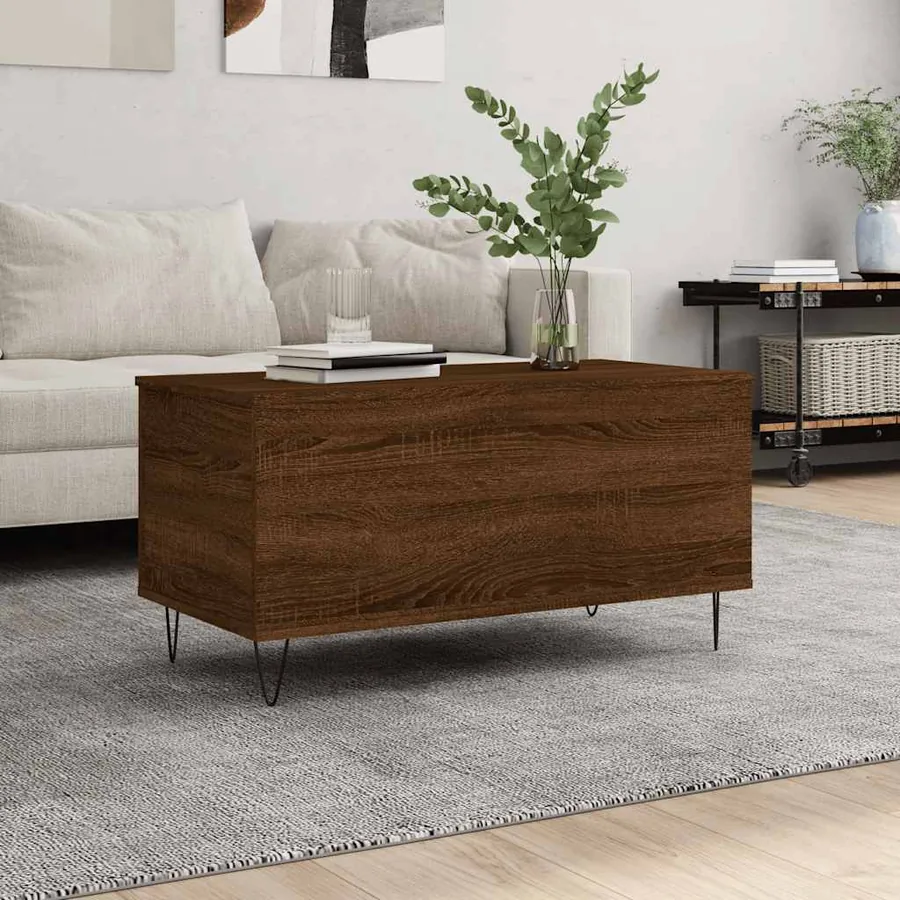 Table basse Chêne marron 90x44,5x45 cm Bois d'ingénierie