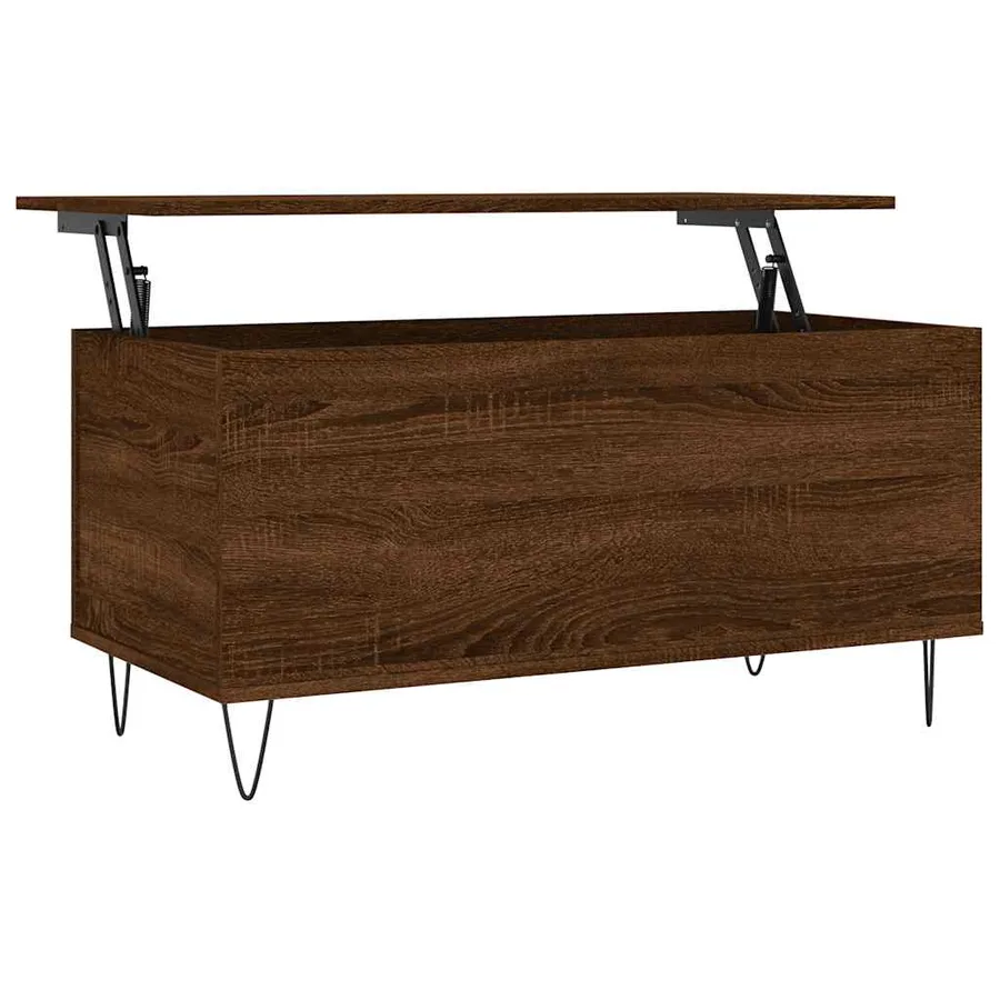 Table basse Chêne marron 90x44,5x45 cm Bois d'ingénierie - 2