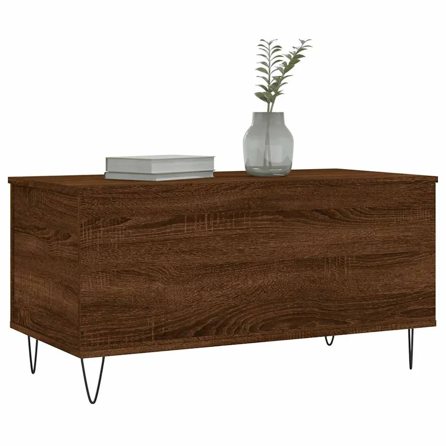 Table basse Chêne marron 90x44,5x45 cm Bois d'ingénierie - 4
