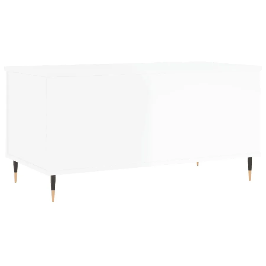 Table basse Blanc brillant 90x44,5x45 cm Bois d'ingénierie - 5