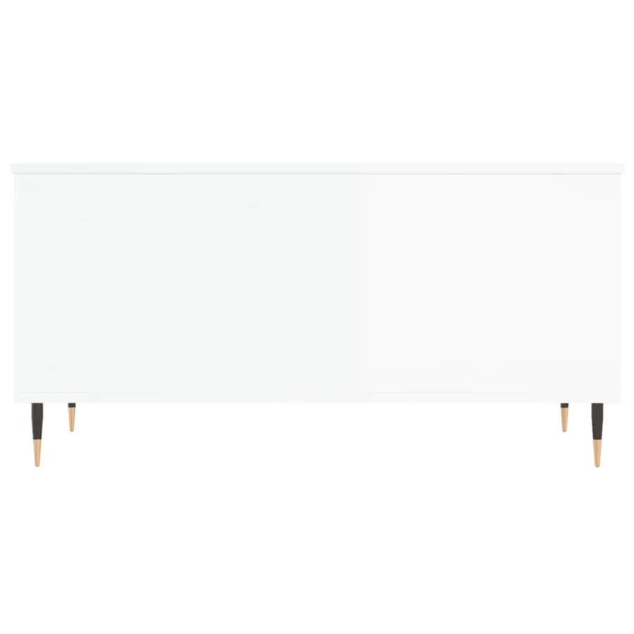 Table basse Blanc brillant 90x44,5x45 cm Bois d'ingénierie - 6