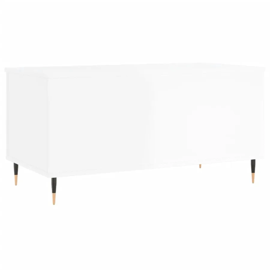 Table basse Blanc brillant 90x44,5x45 cm Bois d'ingénierie - 8