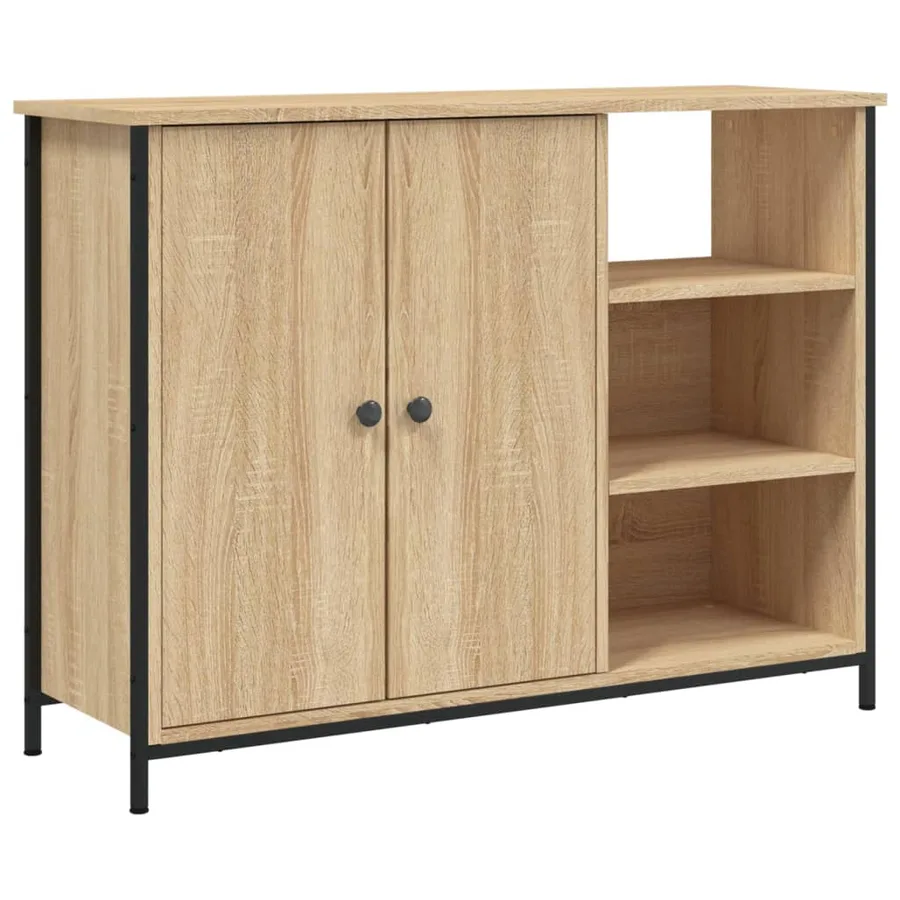 Buffet chêne sonoma 100x33x75 cm bois d'ingénierie - 2