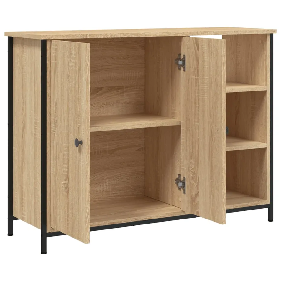 Buffet chêne sonoma 100x33x75 cm bois d'ingénierie - 5
