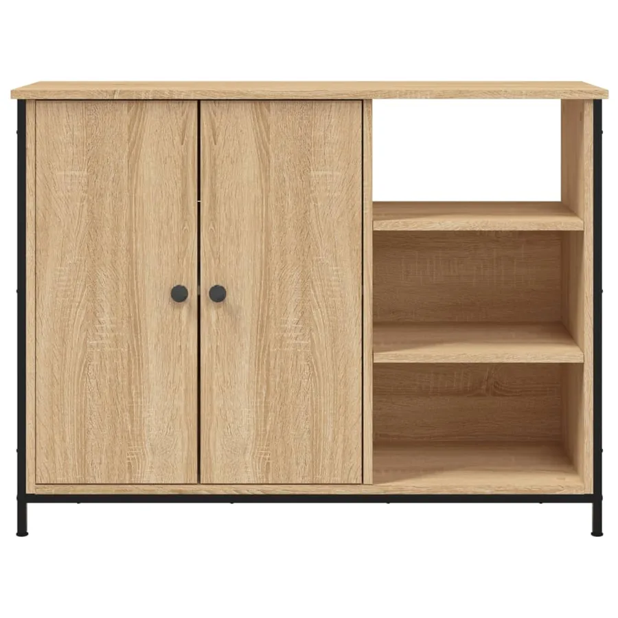 Buffet chêne sonoma 100x33x75 cm bois d'ingénierie - 6