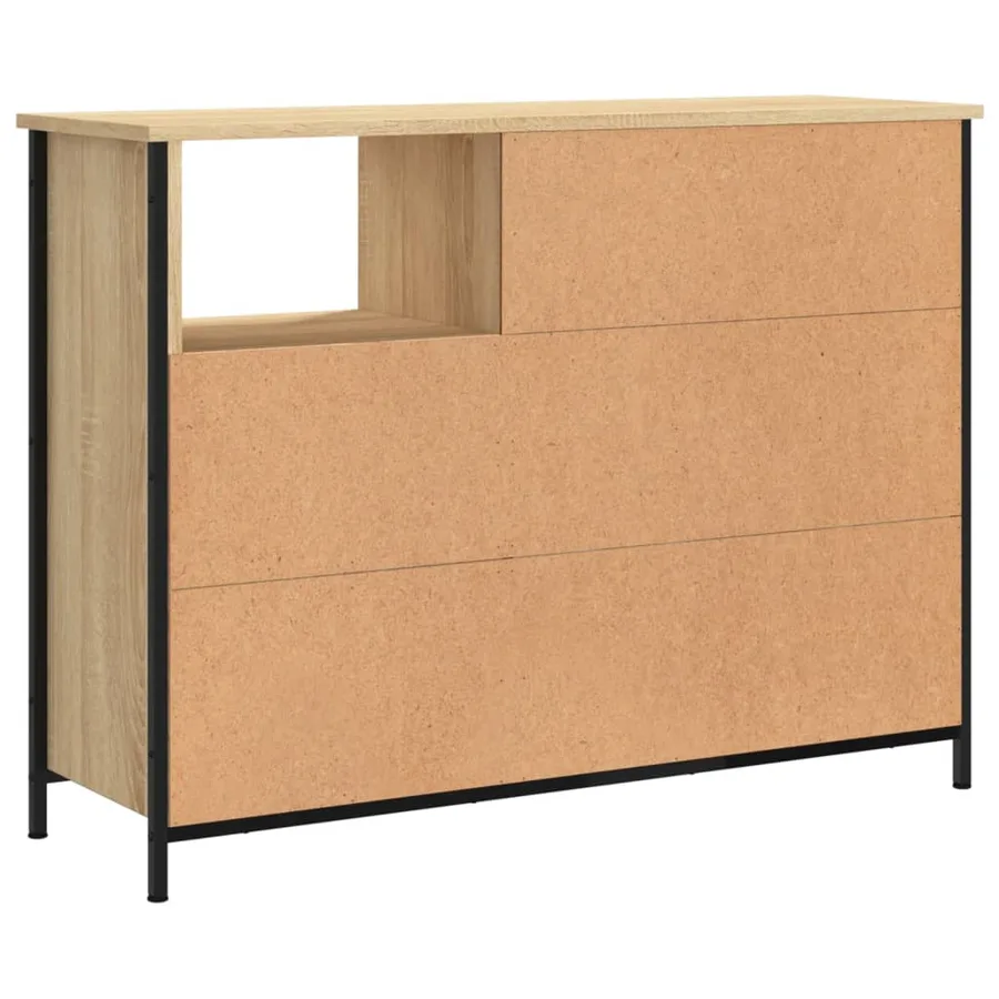 Buffet chêne sonoma 100x33x75 cm bois d'ingénierie - 8