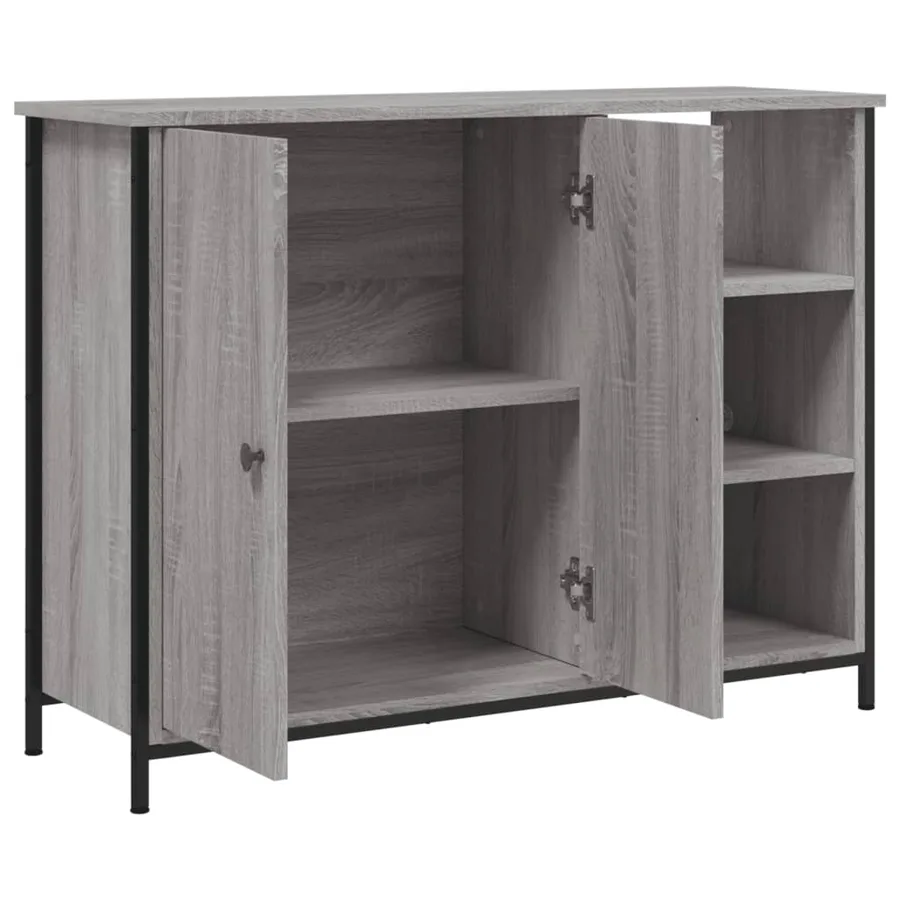 Buffet sonoma gris 100x33x75 cm bois d'ingénierie - 5