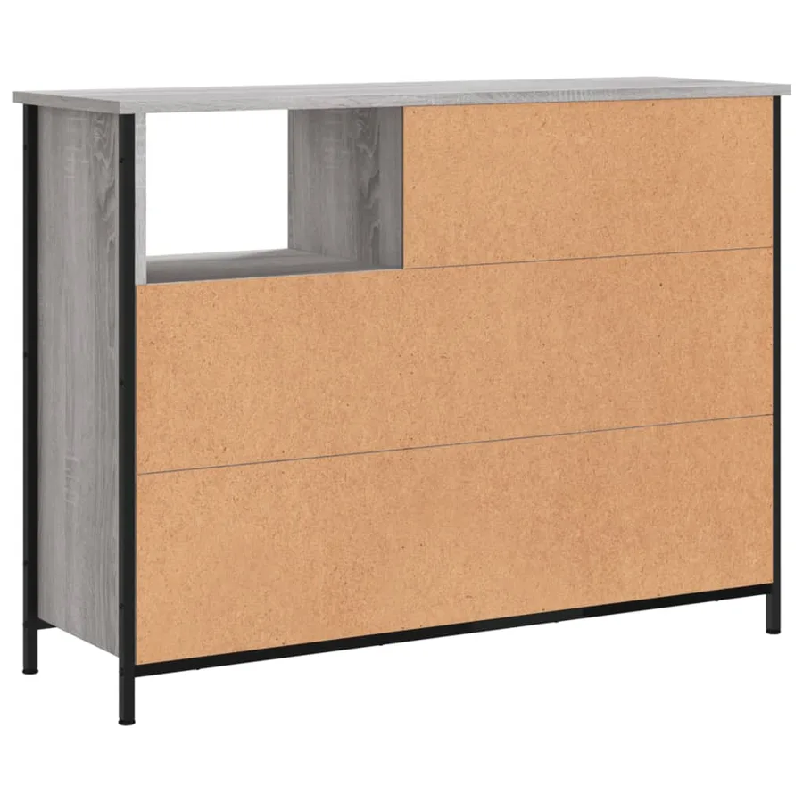 Buffet sonoma gris 100x33x75 cm bois d'ingénierie - 8