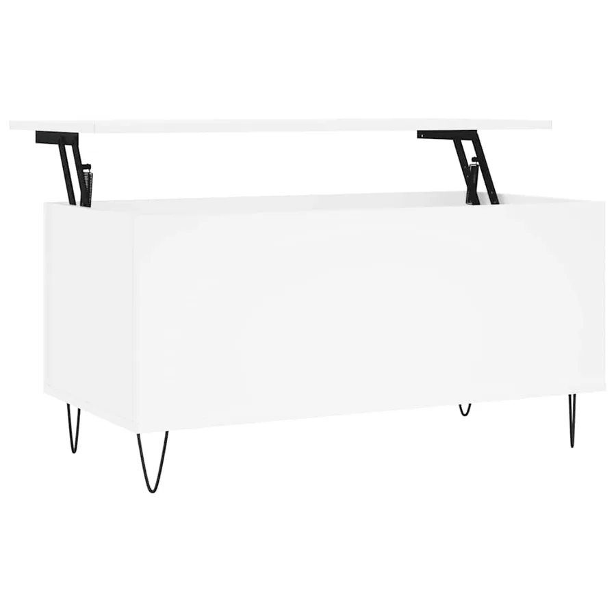 Table basse Blanc 90x44,5x45 cm Bois d'ingénierie - 2