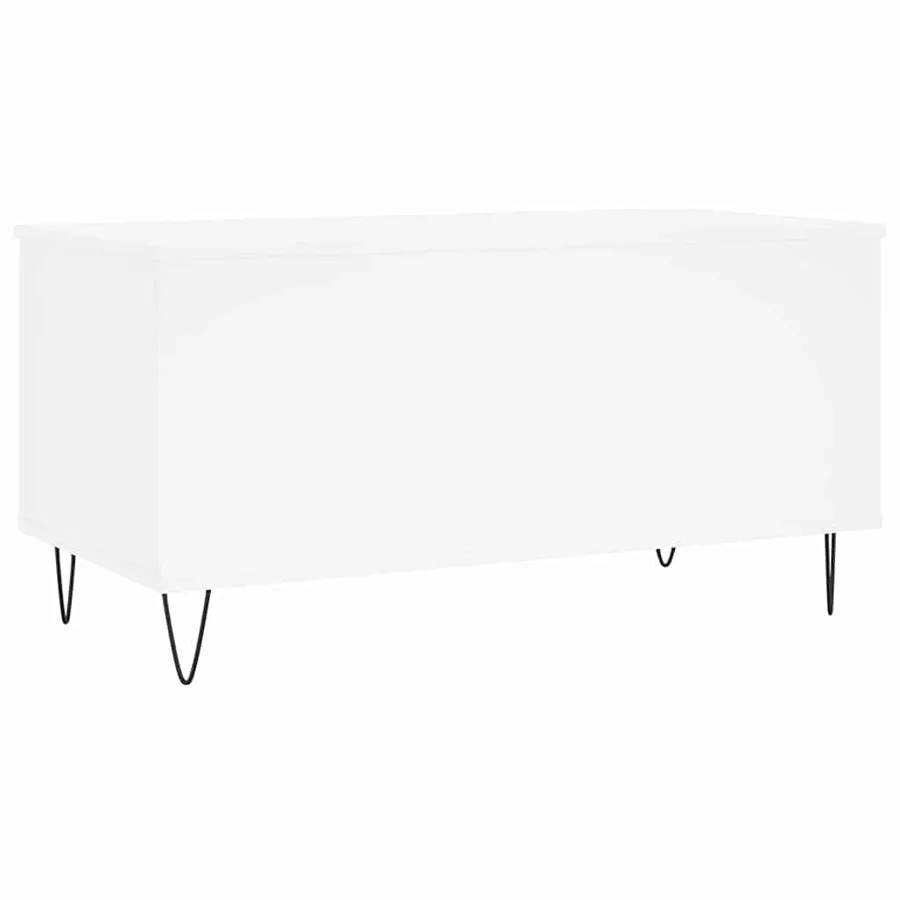 Table basse Blanc 90x44,5x45 cm Bois d'ingénierie - 5