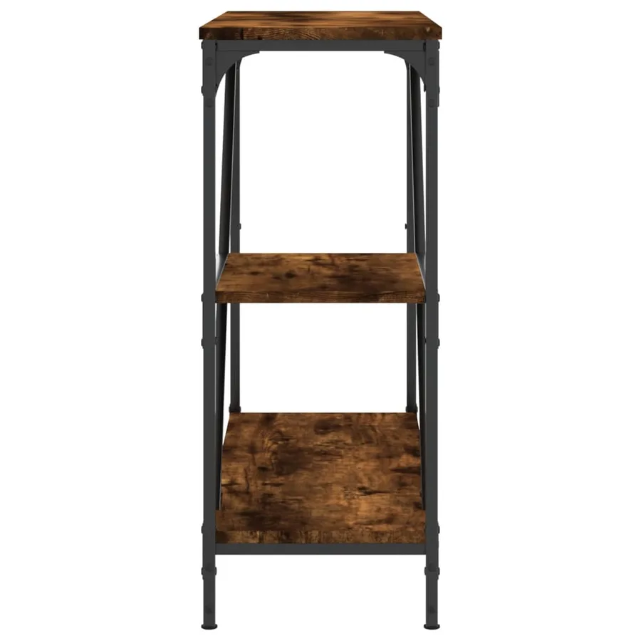 Table console chêne fumé 88,5x30x75 cm bois d'ingénierie - 5