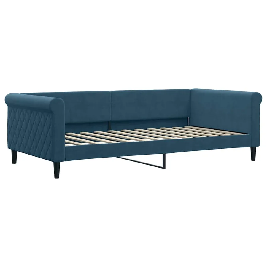 Lit de jour avec matelas bleu 100x200 cm velours - 3