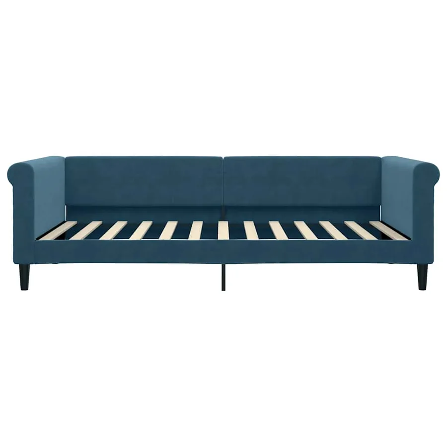 Lit de jour avec matelas bleu 100x200 cm velours - 4
