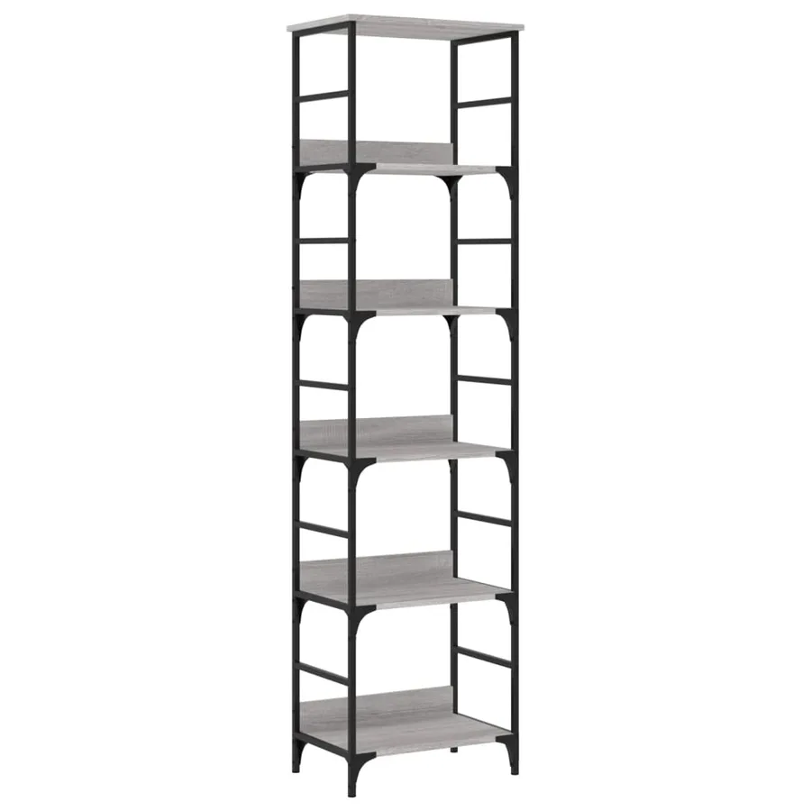 Bibliothèque sonoma gris 50x33x188,5 cm bois d'ingénierie - 2