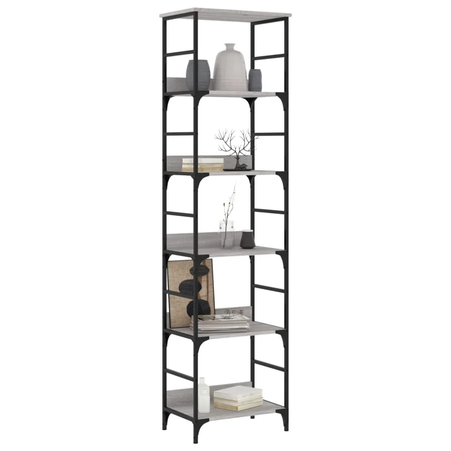 Bibliothèque sonoma gris 50x33x188,5 cm bois d'ingénierie - 3