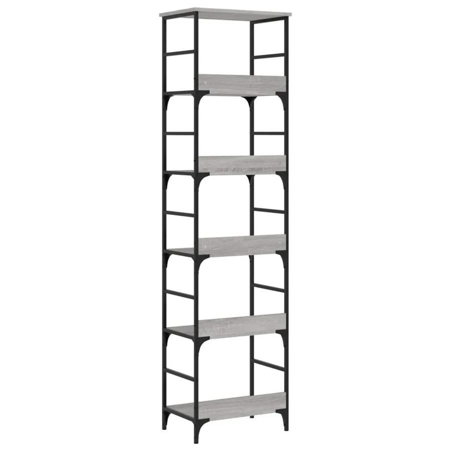 Bibliothèque sonoma gris 50x33x188,5 cm bois d'ingénierie - 6