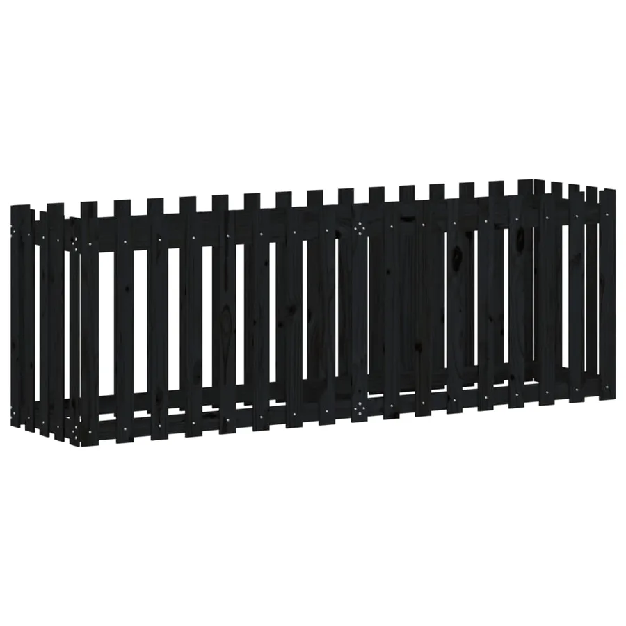 Lit surélevé de jardin design de clôture 200x50x70cm pin massif - 4