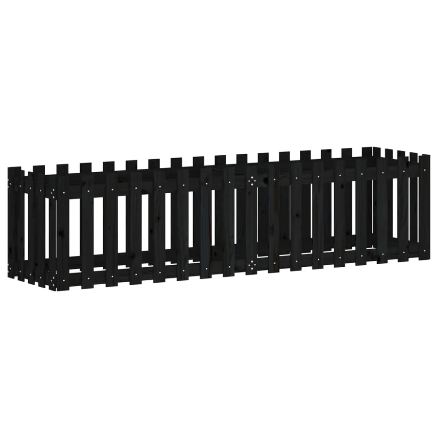 Lit surélevé de jardin design de clôture 200x50x50cm pin massif - 2