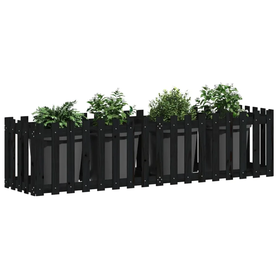 Lit surélevé de jardin design de clôture 200x50x50cm pin massif - 3