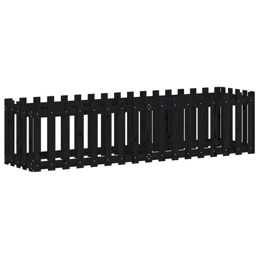 Lit surélevé de jardin design de clôture 200x50x50cm pin massif - 4