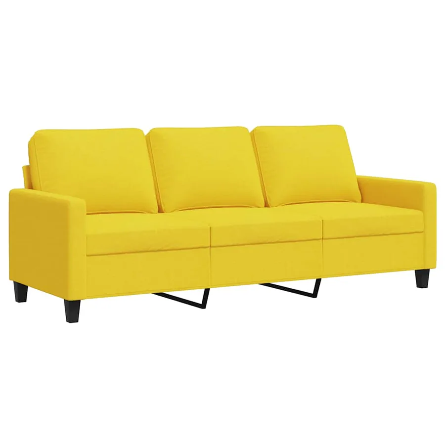 Canapé à 3 places Jaune clair 180 cm Tissu - 2