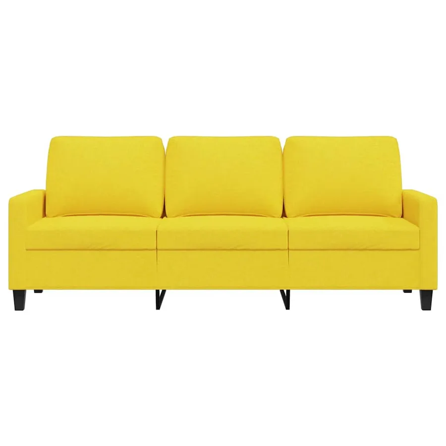 Canapé à 3 places Jaune clair 180 cm Tissu - 4