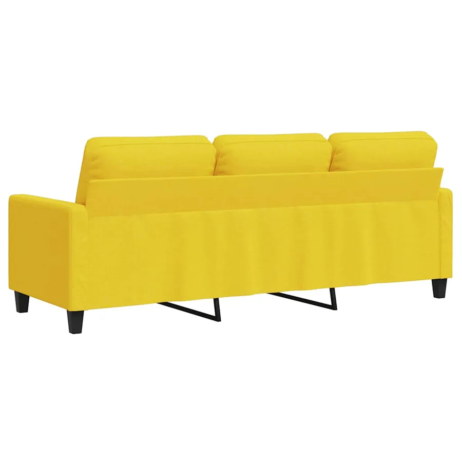 Canapé à 3 places Jaune clair 180 cm Tissu - 6