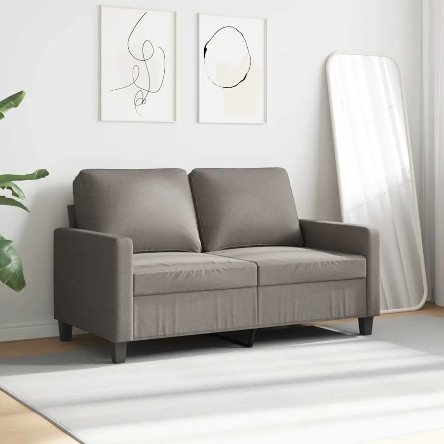 Canapé à 2 places Taupe 120 cm Tissu - 3