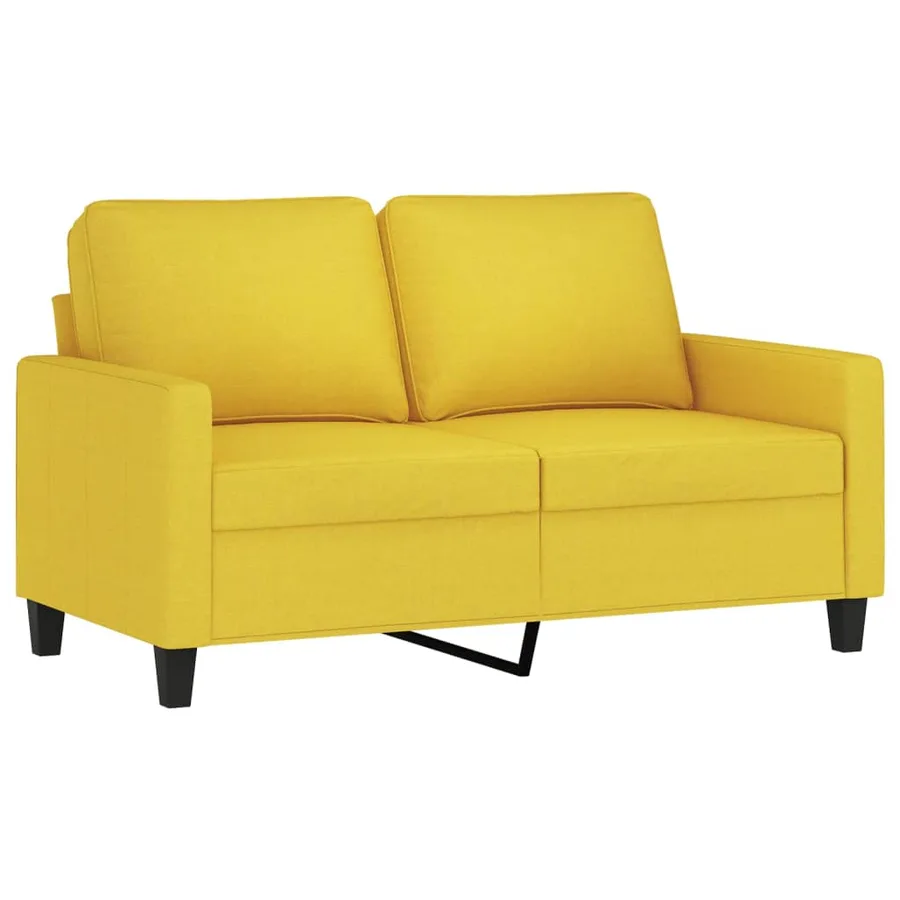 Ensemble de canapés 3 pcs avec coussins Jaune clair Tissu - 3