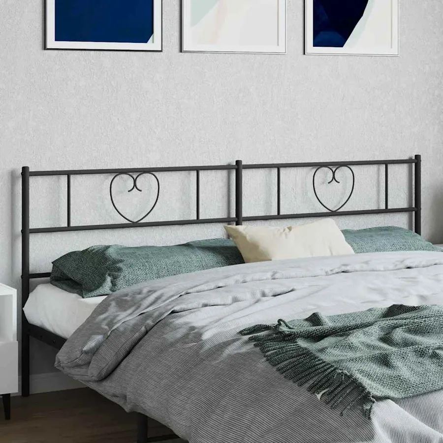 Tête de lit de remplacement métal noir 200 cm