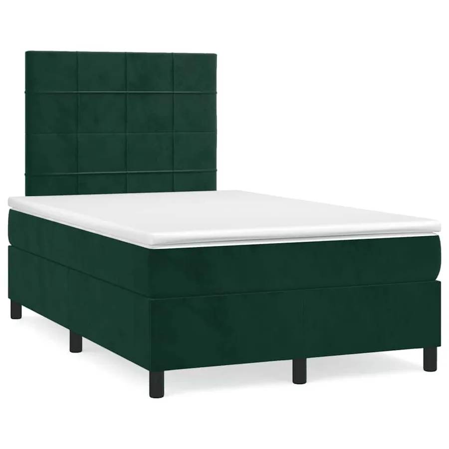 Sommier à lattes de lit et matelas Vert foncé 120x200cm Velours - 2