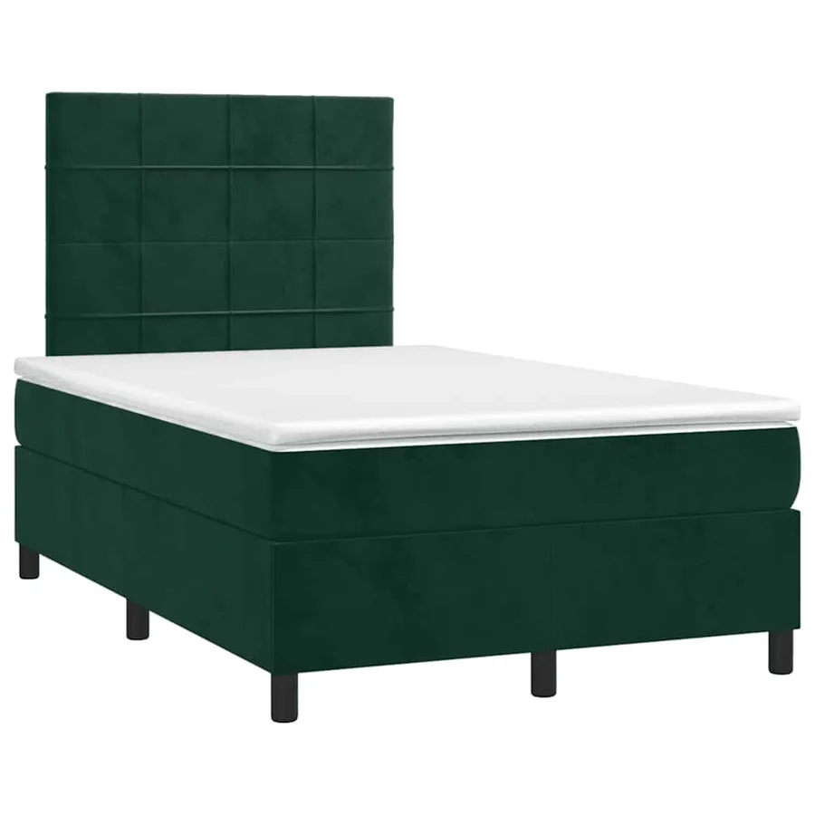 Sommier à lattes de lit et matelas Vert foncé 120x200cm Velours - 3