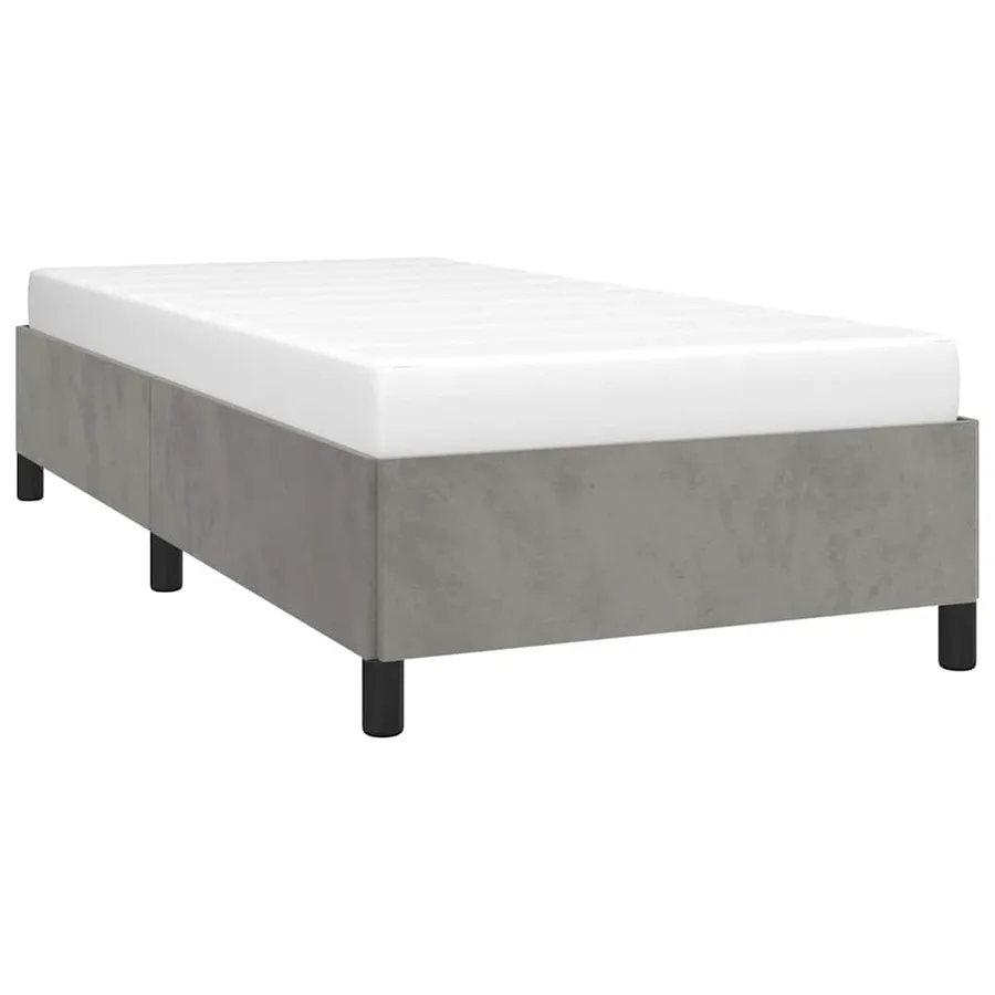 Cadre de lit gris clair 100x203 cm velours - 4