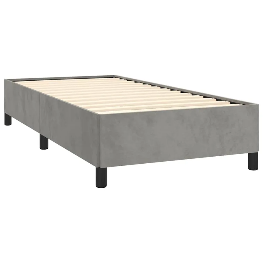 Cadre de lit gris clair 100x203 cm velours - 5