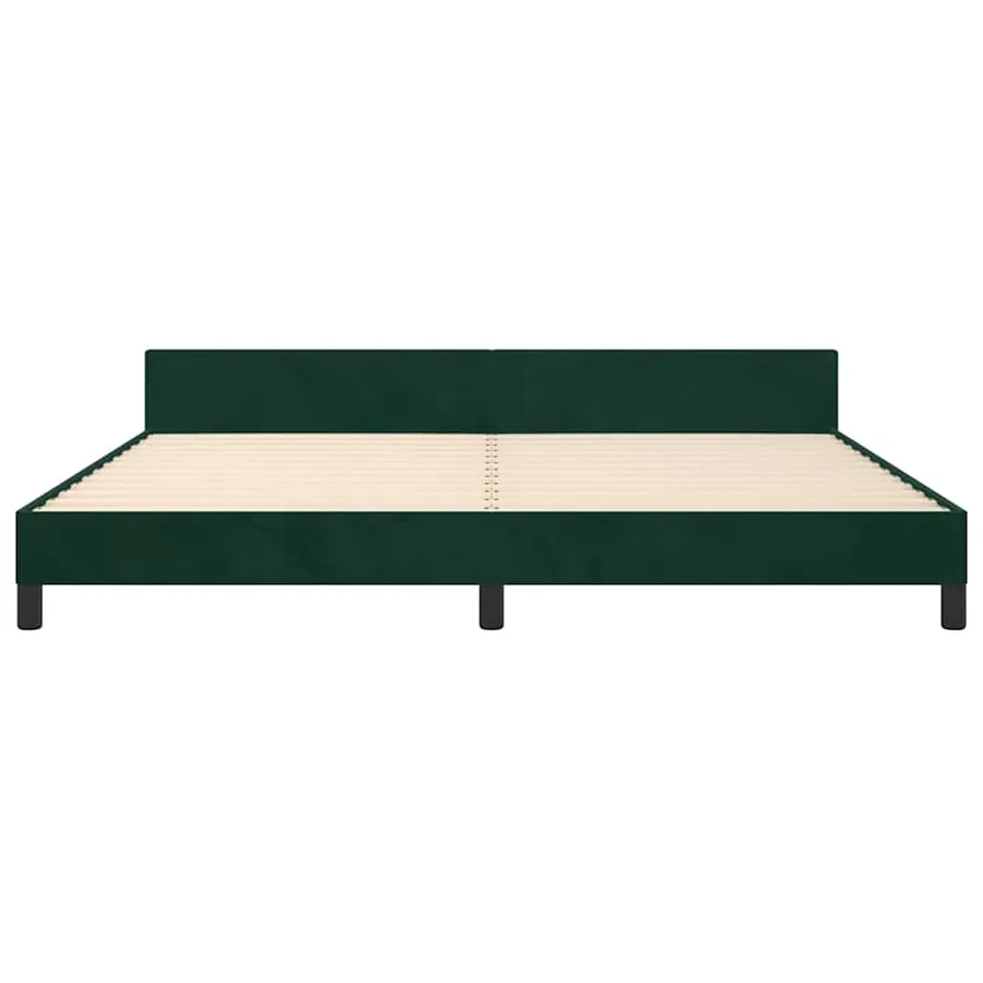 Cadre de lit sans matelas vert foncé 200x200 cm velours - 6